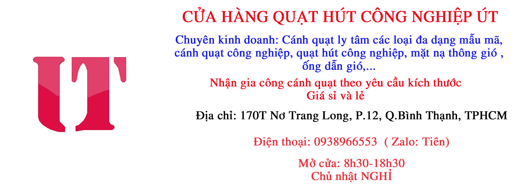 Cửa hàng quạt hút công nghiệp Út